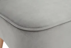 Miliboo Fauteuil Design|Voir Tous Les Fauteuils-Fauteuil en tissu velours gris clair et bois clair KAHLO