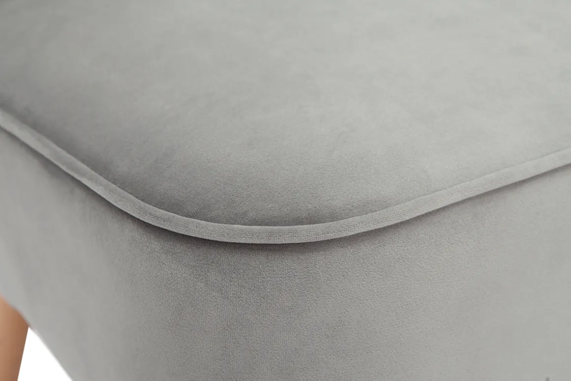 Miliboo Fauteuil Design|Voir Tous Les Fauteuils-Fauteuil en tissu velours gris clair et bois clair KAHLO