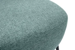 Miliboo Fauteuil Design|Voir Tous Les Fauteuils-Fauteuil en tissu vert de gris et métal noir BELEY