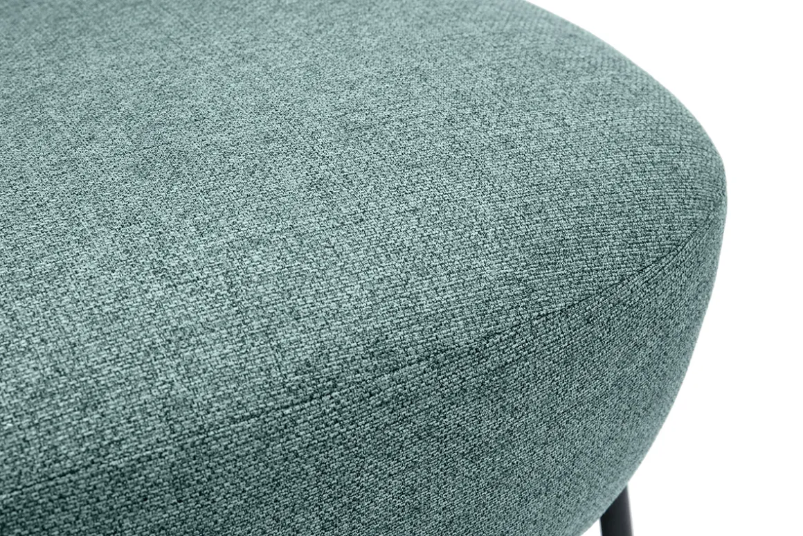 Miliboo Fauteuil Design|Voir Tous Les Fauteuils-Fauteuil en tissu vert de gris et métal noir BELEY