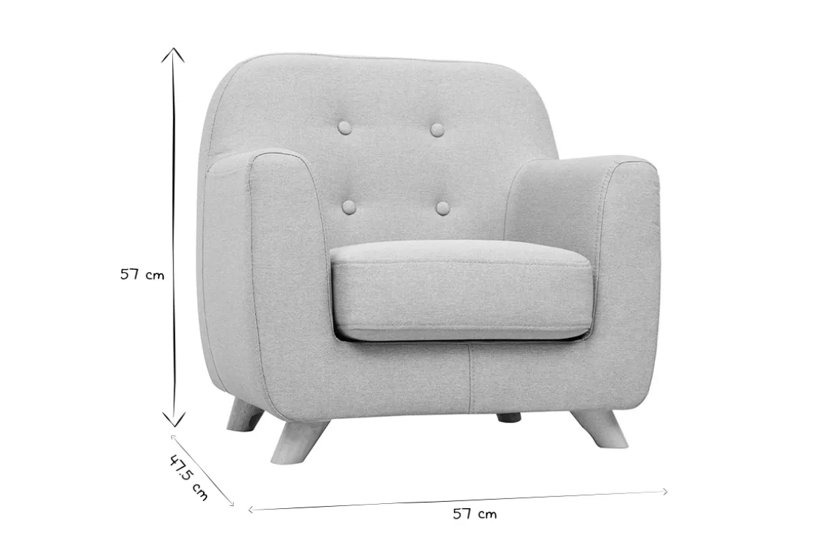 Miliboo Fauteuil Enfant-Fauteuil enfant scandinave en tissu rose poudré et bois clair NORKID