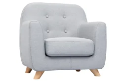 Miliboo Fauteuil Enfant-Fauteuil enfant scandinave en tissu gris clair et bois clair NORKID