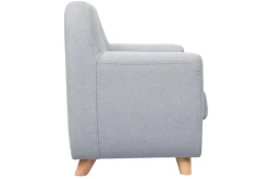 Miliboo Fauteuil Enfant-Fauteuil enfant scandinave en tissu gris clair et bois clair NORKID