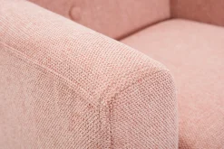 Miliboo Fauteuil Enfant-Fauteuil enfant scandinave en tissu effet velours texturé rose et bois clair NORKID