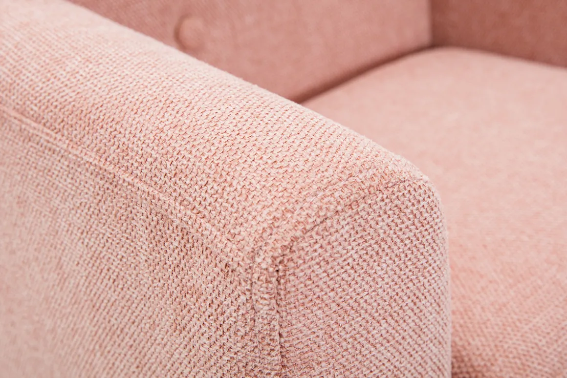 Miliboo Fauteuil Enfant-Fauteuil enfant scandinave en tissu effet velours texturé rose et bois clair NORKID