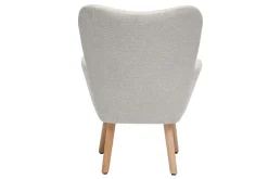 Miliboo Fauteuil Enfant-Fauteuil enfant scandinave en tissu effet velours texturé beige et bois clair BABY BRISTOL