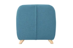 Miliboo Fauteuil Enfant-Fauteuil enfant scandinave en tissu bleu canard et bois clair NORKID