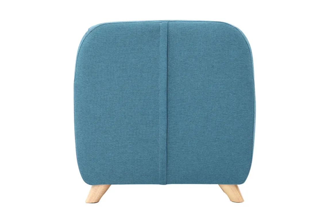 Miliboo Fauteuil Enfant-Fauteuil enfant scandinave en tissu bleu canard et bois clair NORKID