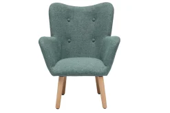 Miliboo Fauteuil Enfant-Fauteuil enfant scandinave en tissu vert de gris et bois clair BABY BRISTOL
