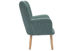 Miliboo Fauteuil Enfant-Fauteuil enfant scandinave en tissu vert de gris et bois clair BABY BRISTOL