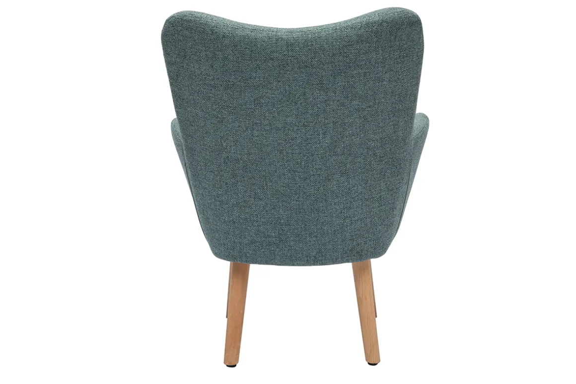 Miliboo Fauteuil Enfant-Fauteuil enfant scandinave en tissu vert de gris et bois clair BABY BRISTOL