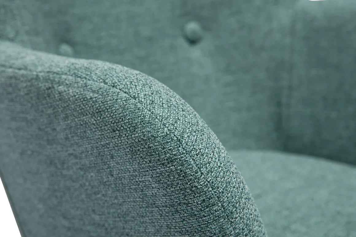 Miliboo Fauteuil Enfant-Fauteuil enfant scandinave en tissu vert de gris et bois clair BABY BRISTOL