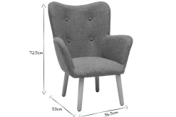 Miliboo Fauteuil Enfant-Fauteuil enfant scandinave en tissu vert de gris et bois clair BABY BRISTOL