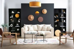 Miliboo Fauteuil Design|Voir Tous Les Fauteuils-Fauteuil ethnique bois teck massif et cuir marron CHILLY