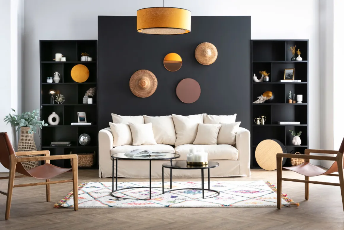 Miliboo Fauteuil Design|Voir Tous Les Fauteuils-Fauteuil ethnique bois teck massif et cuir marron CHILLY