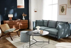 Miliboo Fauteuil Design|Voir Tous Les Fauteuils-Fauteuil ethnique en bois teck massif teinté noyer et cannage en rotin naturel HAMMA