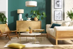 Miliboo Fauteuil Design|Voir Tous Les Fauteuils-Fauteuil ethnique en bois teck massif et cannage en rotin naturel HAMMA