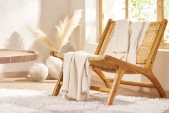 Miliboo Fauteuil Design|Voir Tous Les Fauteuils-Fauteuil ethnique en bois teck massif et cannage en rotin naturel HAMMA