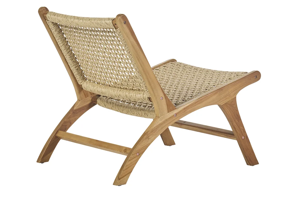 Miliboo Voir Tous Les Fauteuils|Fauteuil-Fauteuil lounge en bois teck massif et corde tressée SUMBA