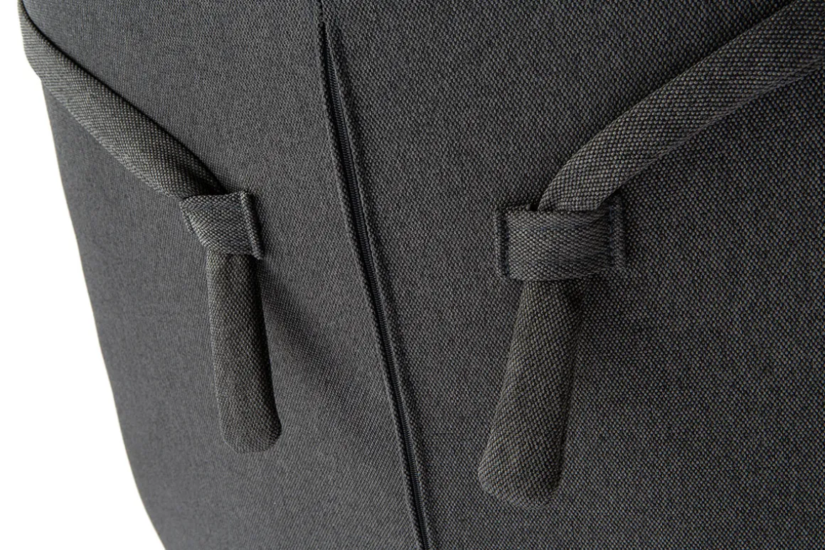 Miliboo Fauteuil Design|Voir Tous Les Fauteuils-Fauteuil pivotant design en tissu gris foncé et acier chromé AMADEO