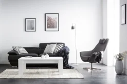 Miliboo Fauteuil Design|Voir Tous Les Fauteuils-Fauteuil pivotant design en tissu gris foncé et acier chromé AMADEO