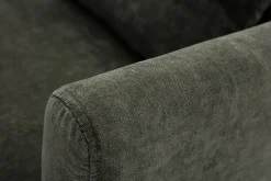 Miliboo Fauteuil Design|Voir Tous Les Fauteuils-Fauteuil scandinave déhoussable en tissu effet velours vert kaki et bois clair OSLO