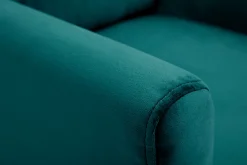 Miliboo Fauteuil Design|Voir Tous Les Fauteuils-Fauteuil scandinave déhoussable en tissu velours bleu pétrole et bois clair OSLO