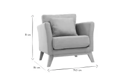 Miliboo Fauteuil Design|Voir Tous Les Fauteuils-Fauteuil scandinave déhoussable en tissu vert lagon et bois clair OSLO