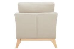 Miliboo Fauteuil Design|Voir Tous Les Fauteuils-Fauteuil scandinave déhoussable en tissu beige et bois clair OSLO