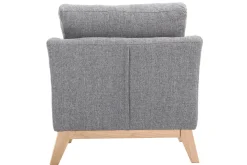 Miliboo Fauteuil Design|Voir Tous Les Fauteuils-Fauteuil scandinave déhoussable en tissu gris clair et bois clair OSLO