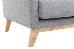 Miliboo Fauteuil Design|Voir Tous Les Fauteuils-Fauteuil scandinave déhoussable en tissu gris clair et bois clair OSLO