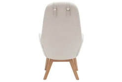 Miliboo Fauteuil Design|Voir Tous Les Fauteuils-Fauteuil scandinave en tissu beige et bois clair MANIA