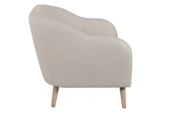 Miliboo Fauteuil Design|Voir Tous Les Fauteuils-Fauteuil scandinave en tissu beige et bois clair ISIS