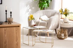 Miliboo Fauteuil Design|Voir Tous Les Fauteuils-Fauteuil scandinave en tissu beige et bois clair ISIS