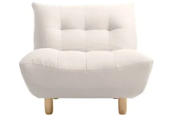 Miliboo Fauteuil Design|Voir Tous Les Fauteuils-Fauteuil scandinave en tissu beige et bois clair YUMI