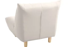 Miliboo Fauteuil Design|Voir Tous Les Fauteuils-Fauteuil scandinave en tissu beige et bois clair YUMI
