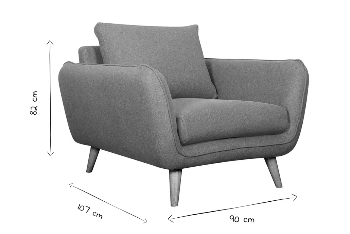 Miliboo Fauteuil Design|Voir Tous Les Fauteuils-Fauteuil scandinave en tissu jaune cumin et bois clair CREEP