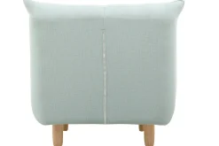 Miliboo Fauteuil Design|Voir Tous Les Fauteuils-Fauteuil scandinave en tissu menthe à l'eau et bois clair YUMI