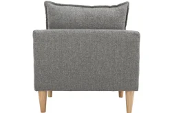 Miliboo Fauteuil Design|Voir Tous Les Fauteuils-Fauteuil scandinave en tissu gris et bois clair KATE