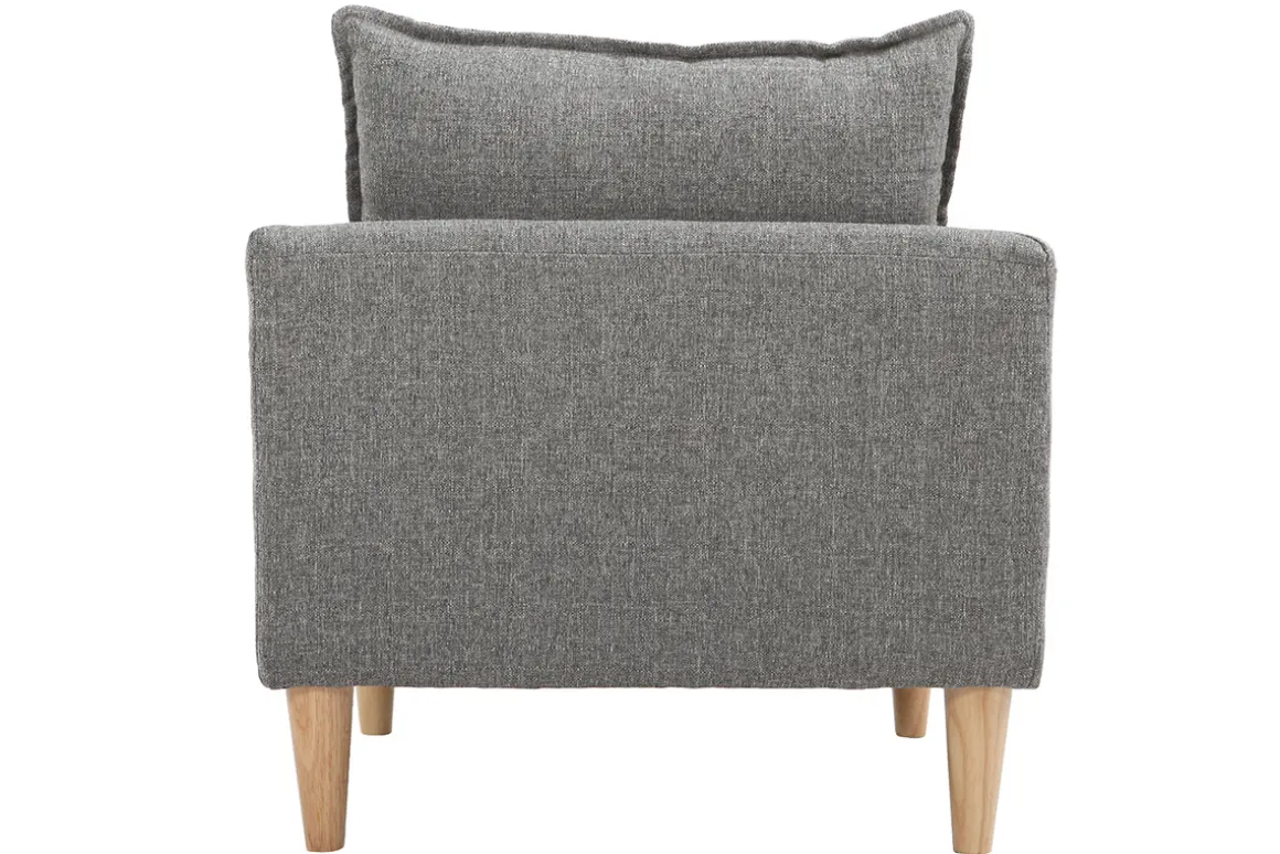 Miliboo Fauteuil Design|Voir Tous Les Fauteuils-Fauteuil scandinave en tissu gris et bois clair KATE