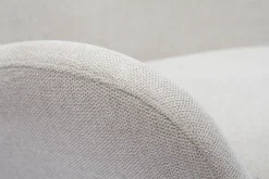 Miliboo Fauteuil Design|Voir Tous Les Fauteuils-Fauteuil scandinave en tissu effet velours texturé beige et bois clair ESKUA