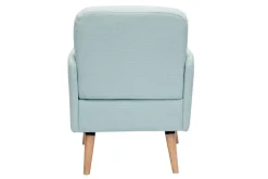 Miliboo Fauteuil Design|Voir Tous Les Fauteuils-Fauteuil scandinave en tissu menthe à l'eau et bois clair ISKO