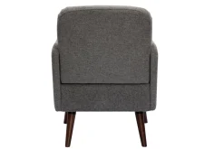 Miliboo Fauteuil Design|Voir Tous Les Fauteuils-Fauteuil scandinave en tissu effet velours texturé gris et bois foncé ISKO