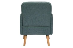 Miliboo Fauteuil Design|Voir Tous Les Fauteuils-Fauteuil scandinave en tissu vert de gris et bois clair ISKO