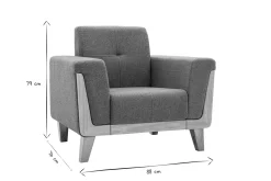 Miliboo Fauteuil Design|Voir Tous Les Fauteuils-Fauteuil scandinave en tissu vert de gris et bois clair FJORD