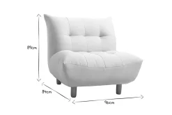 Miliboo Fauteuil Design|Voir Tous Les Fauteuils-Fauteuil scandinave en tissu effet laine bouclée blanc et bois clair YUMI