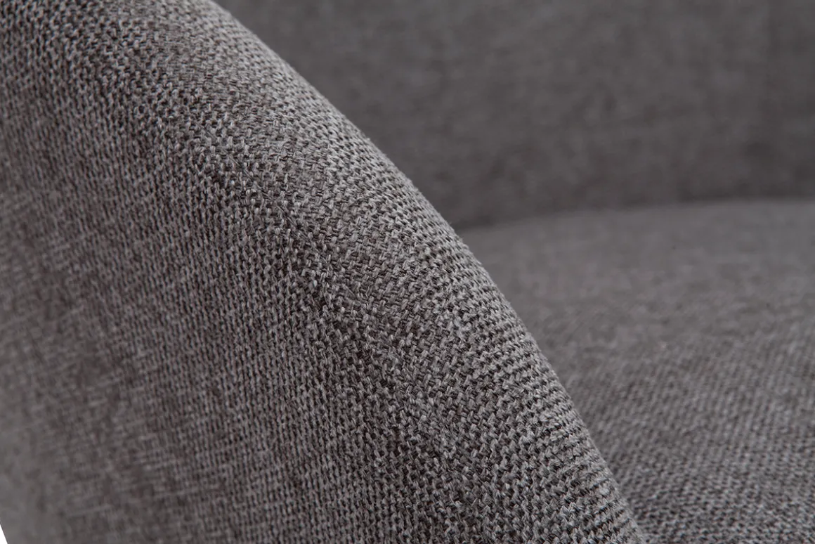 Miliboo Fauteuil Design|Voir Tous Les Fauteuils-Fauteuil scandinave en tissu effet velours texturé gris et bois clair OLIVIA