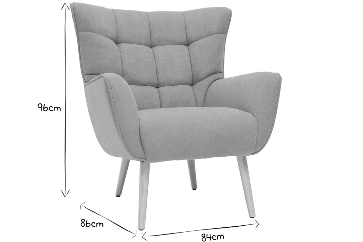 Miliboo Fauteuil Design|Voir Tous Les Fauteuils-Fauteuil scandinave en tissu effet velours jaune moutarde et bois clair AVERY