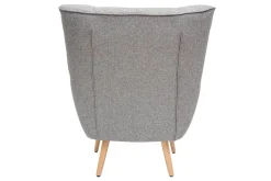 Miliboo Fauteuil Design|Voir Tous Les Fauteuils-Fauteuil scandinave en tissu gris clair et bois clair AVERY
