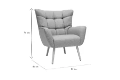 Miliboo Fauteuil Design|Voir Tous Les Fauteuils-Fauteuil scandinave en tissu gris clair et bois clair AVERY